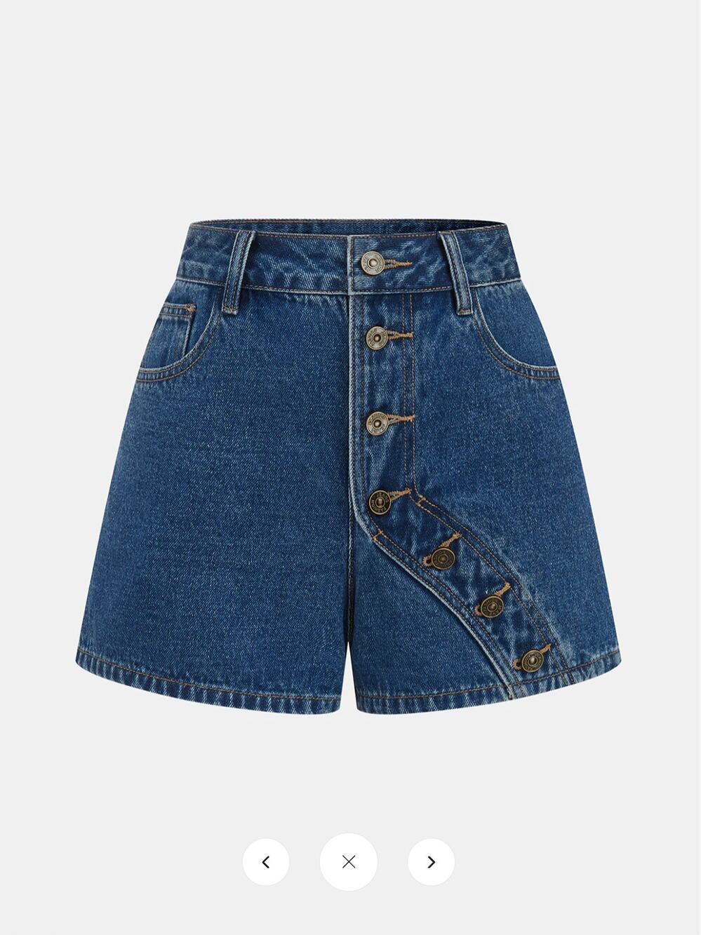 NWT Commense Asymmetrical Button Denim Shorts Sz M